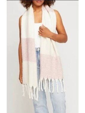 Gentle Fawn Cozy Scarf Oeko-Tex Certified Soft Pink & Ivory Plaid Scarf